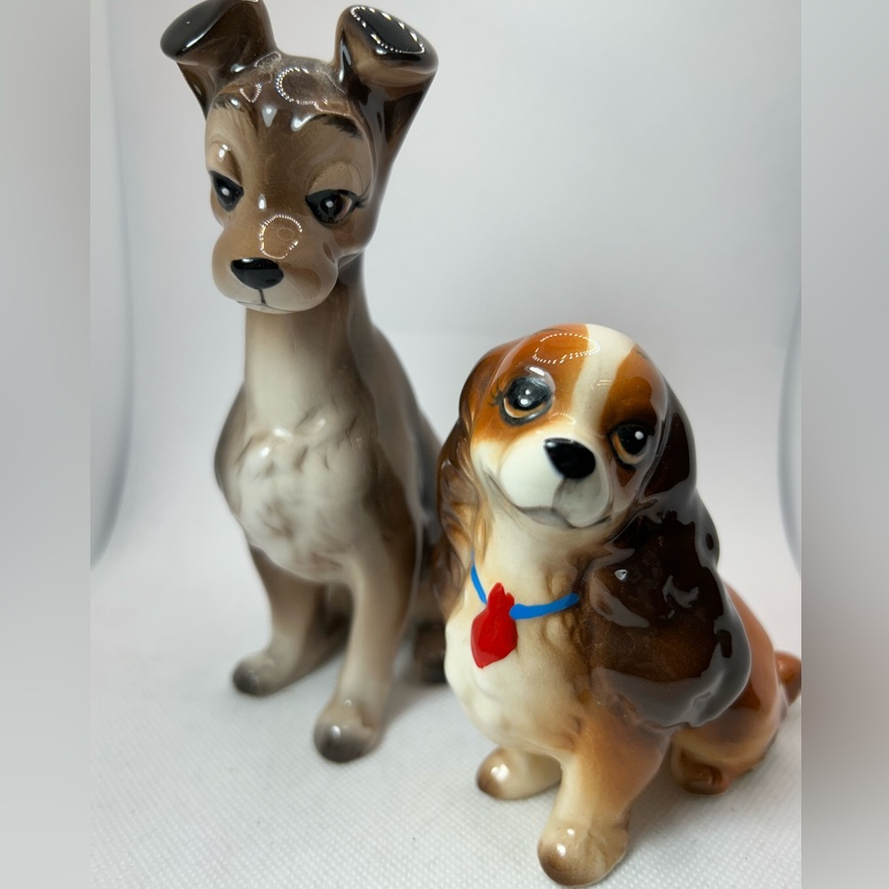 Vintage Walt Disney Lady & The Tramp Ceramic Porcelain Dog Figurine Brown Lot 2 - Picture 9 of 11
